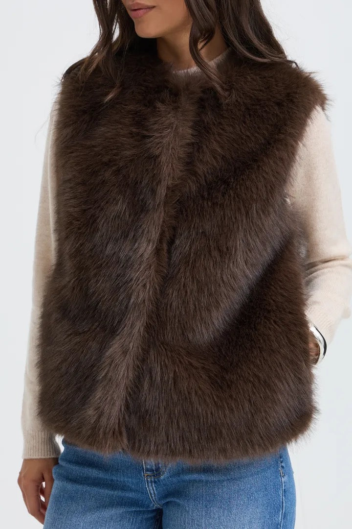 Brown Fur Gilet