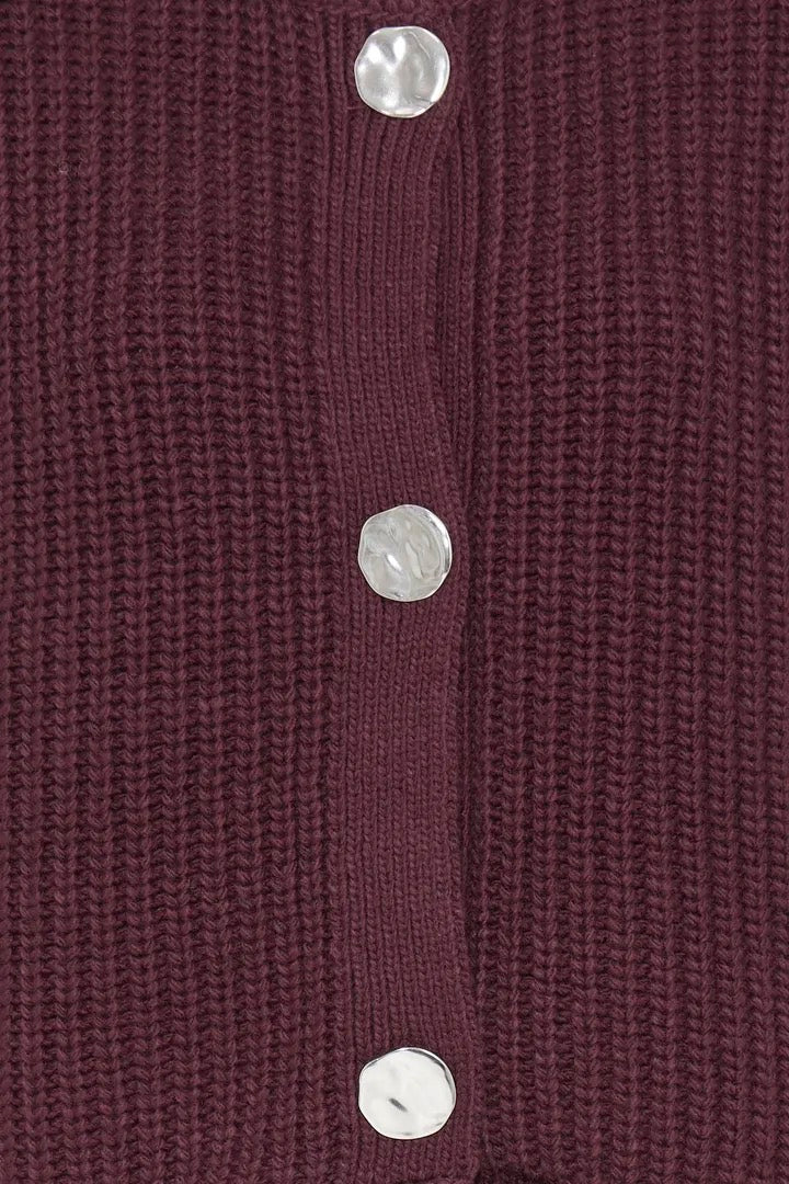 Chunky Knit Waistcoat With Hammered Buttons