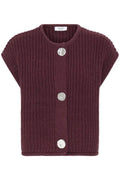 Chunky Knit Waistcoat With Hammered Buttons