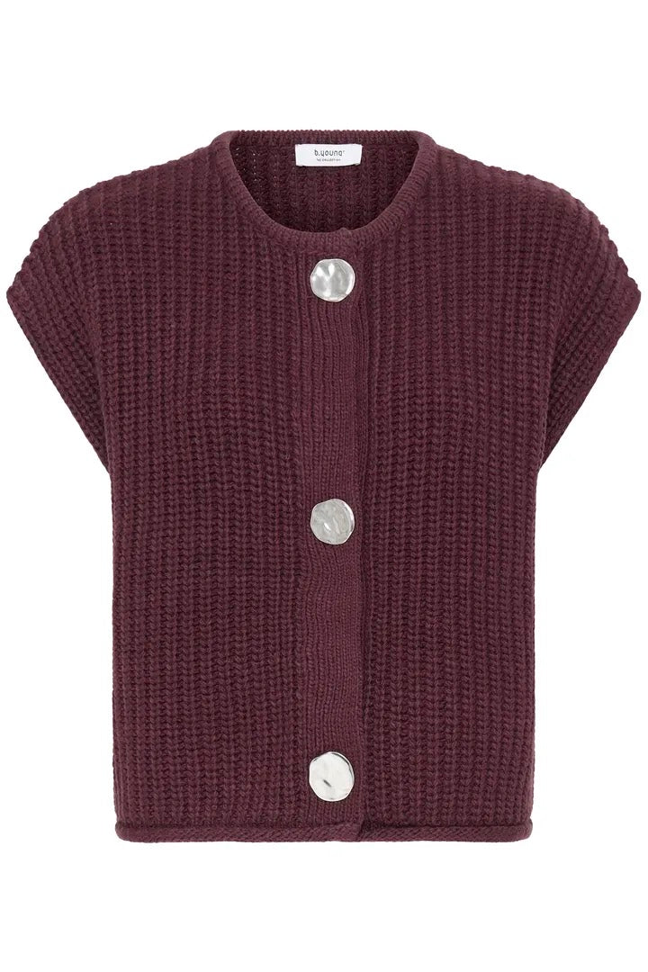 Chunky Knit Waistcoat With Hammered Buttons