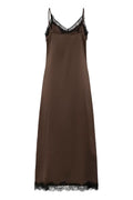 Brown Satin and Lace Slip Dress