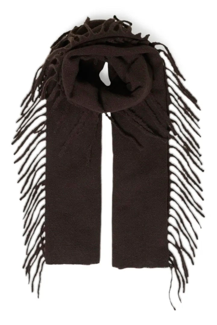 Fringed Brown Scarf