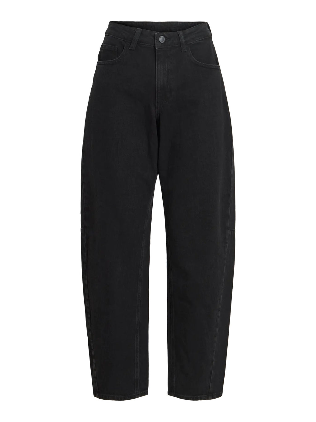 Black Washed Barrel Leg Jeans