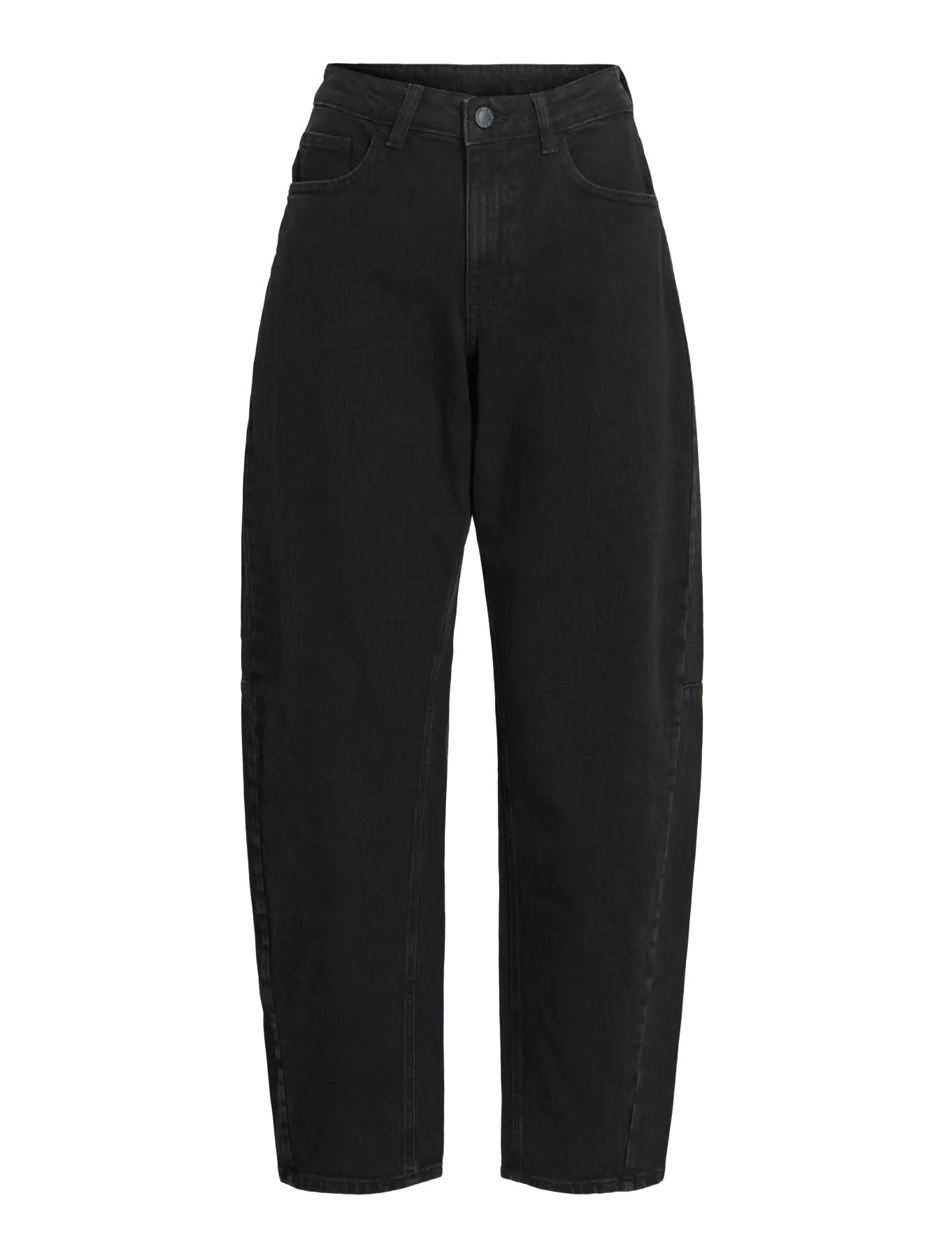 Black Washed Barrel Leg Jeans