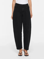 Black Washed Barrel Leg Jeans