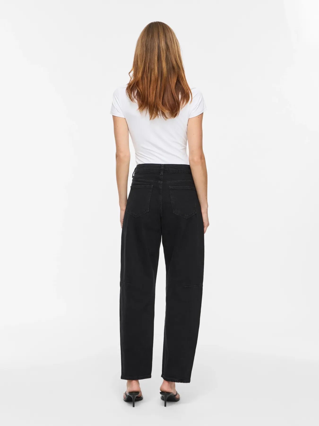 Black Washed Barrel Leg Jeans