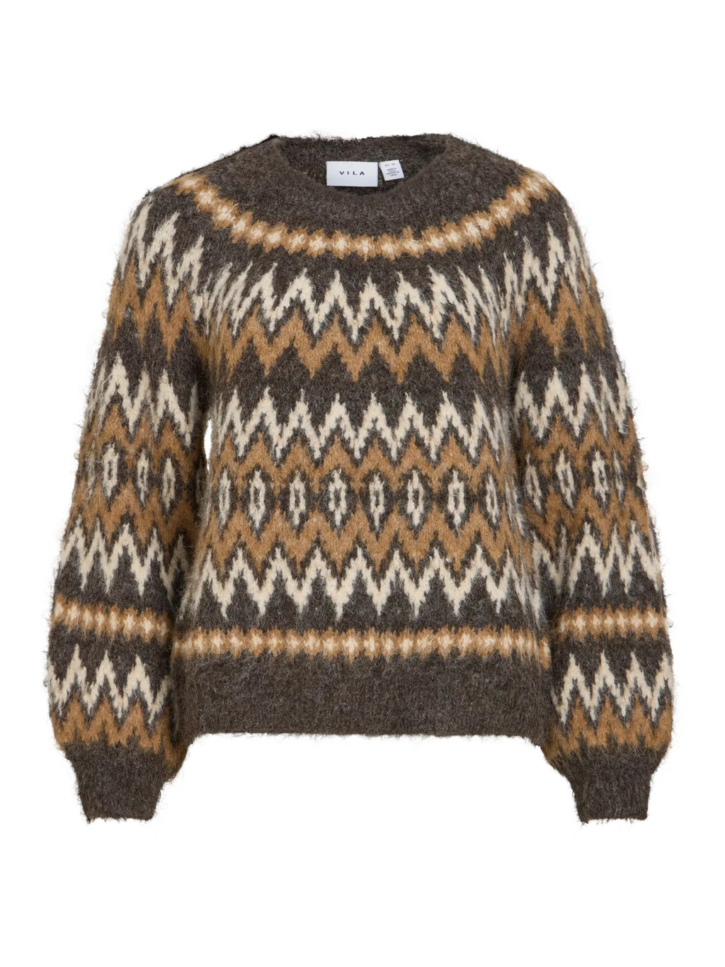 Brown and Tan Fairisle Jumper