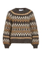 Brown and Tan Fairisle Jumper