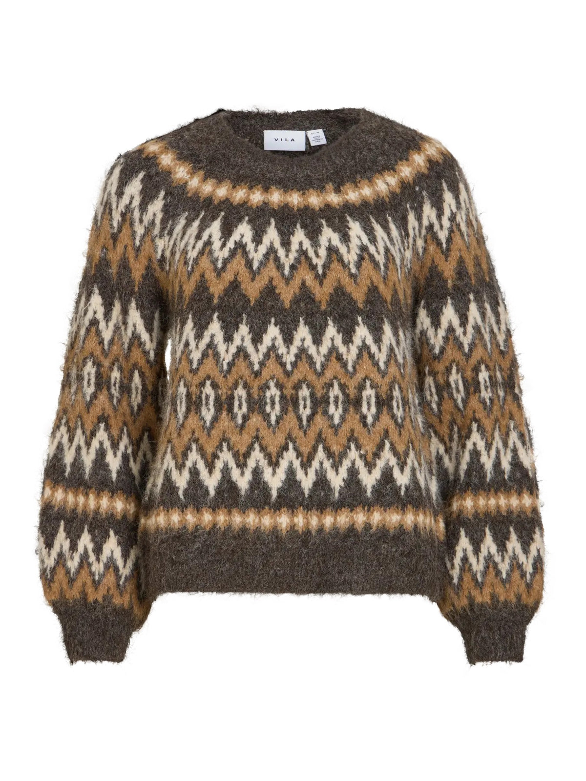 Brown and Tan Fairisle Jumper