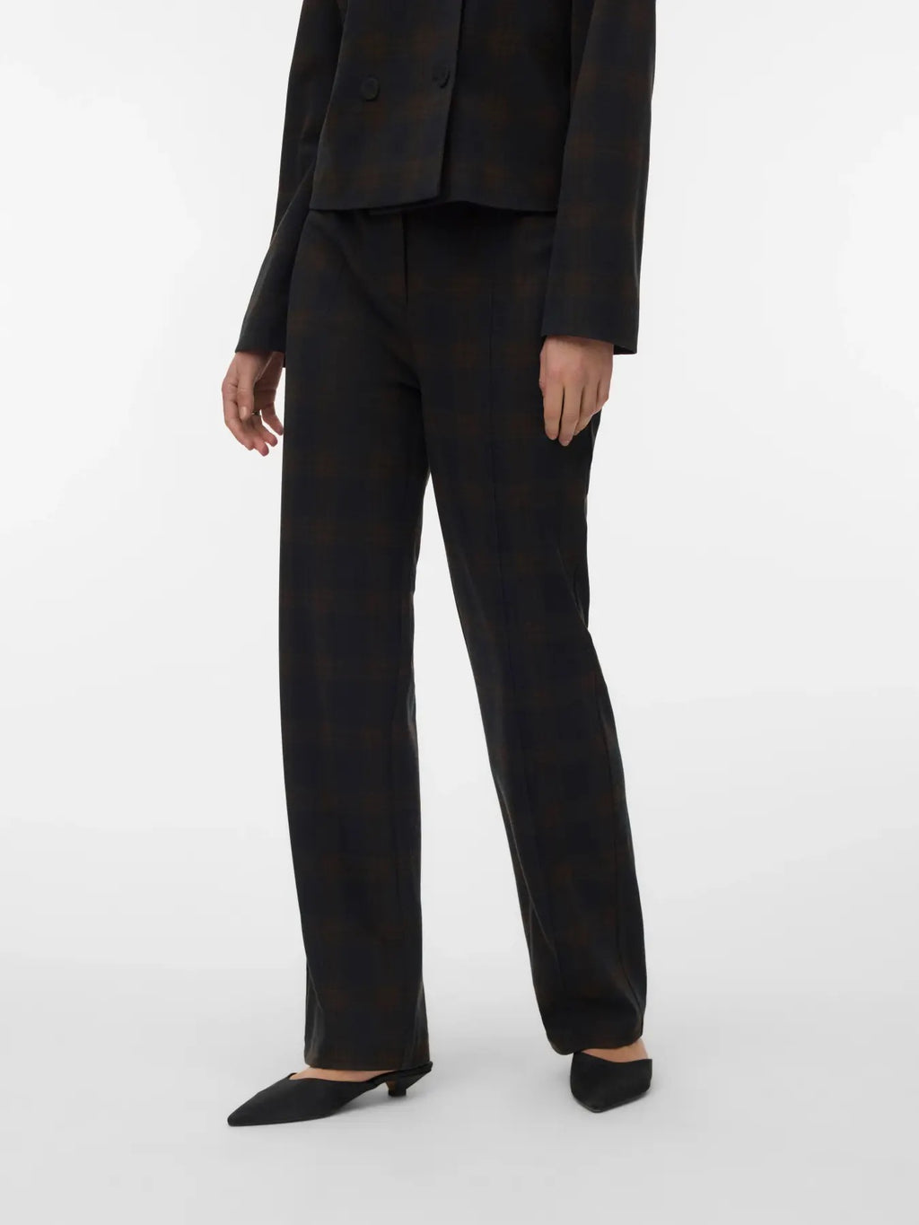 Straight Leg Check Trousers