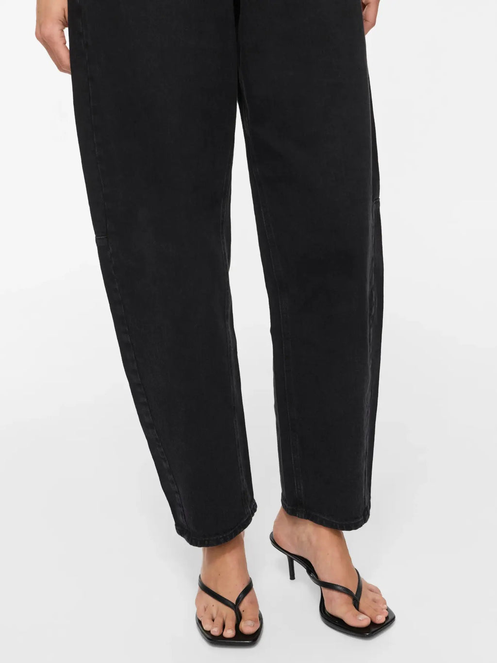 Black Washed Barrel Leg Jeans