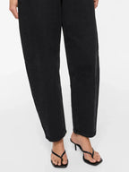 Black Washed Barrel Leg Jeans