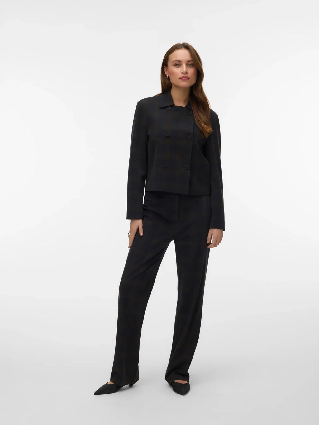 Straight Leg Check Trousers
