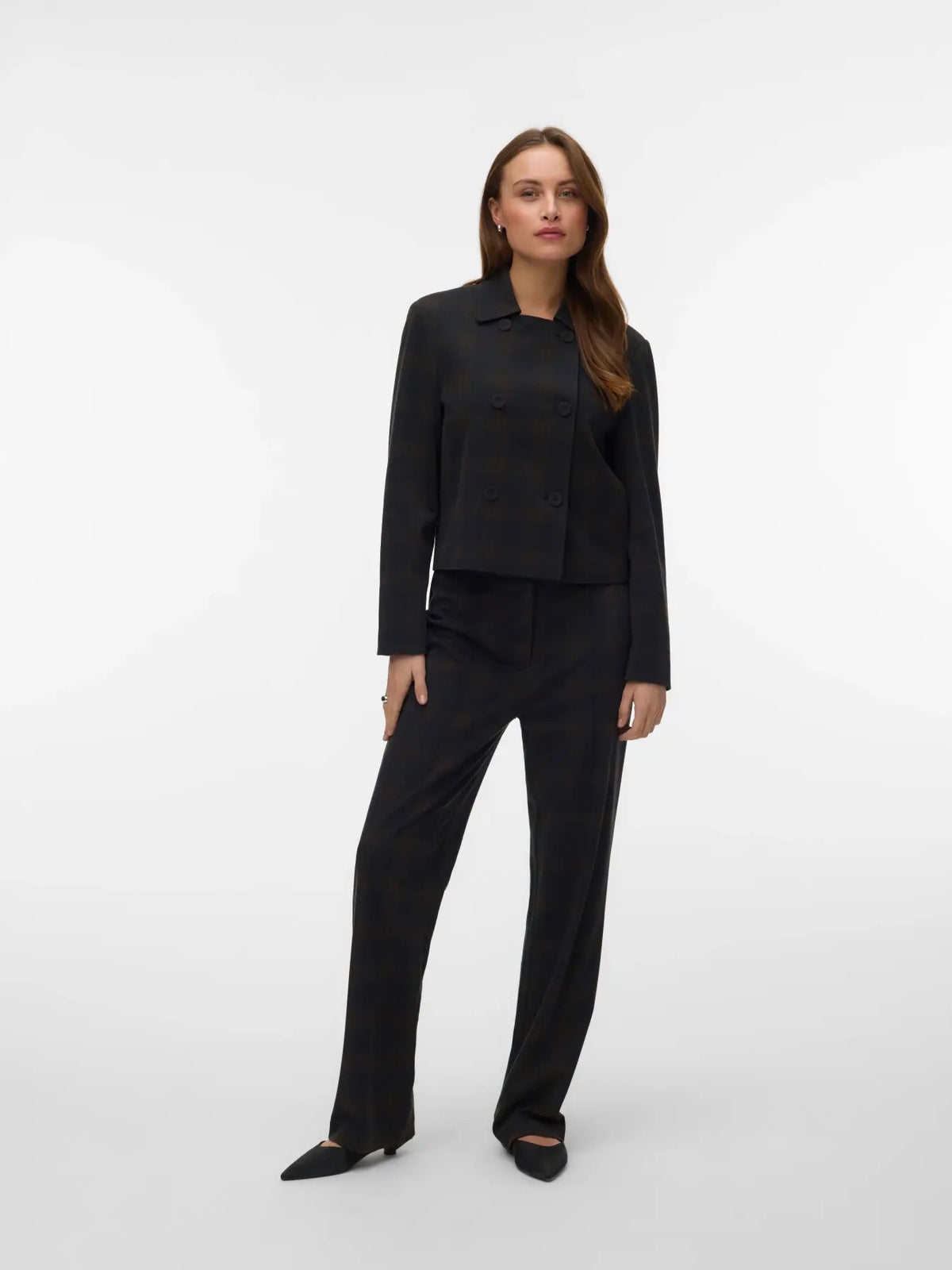 Straight Leg Check Trousers