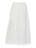 White Cotton Skirt with Scalloped Hem