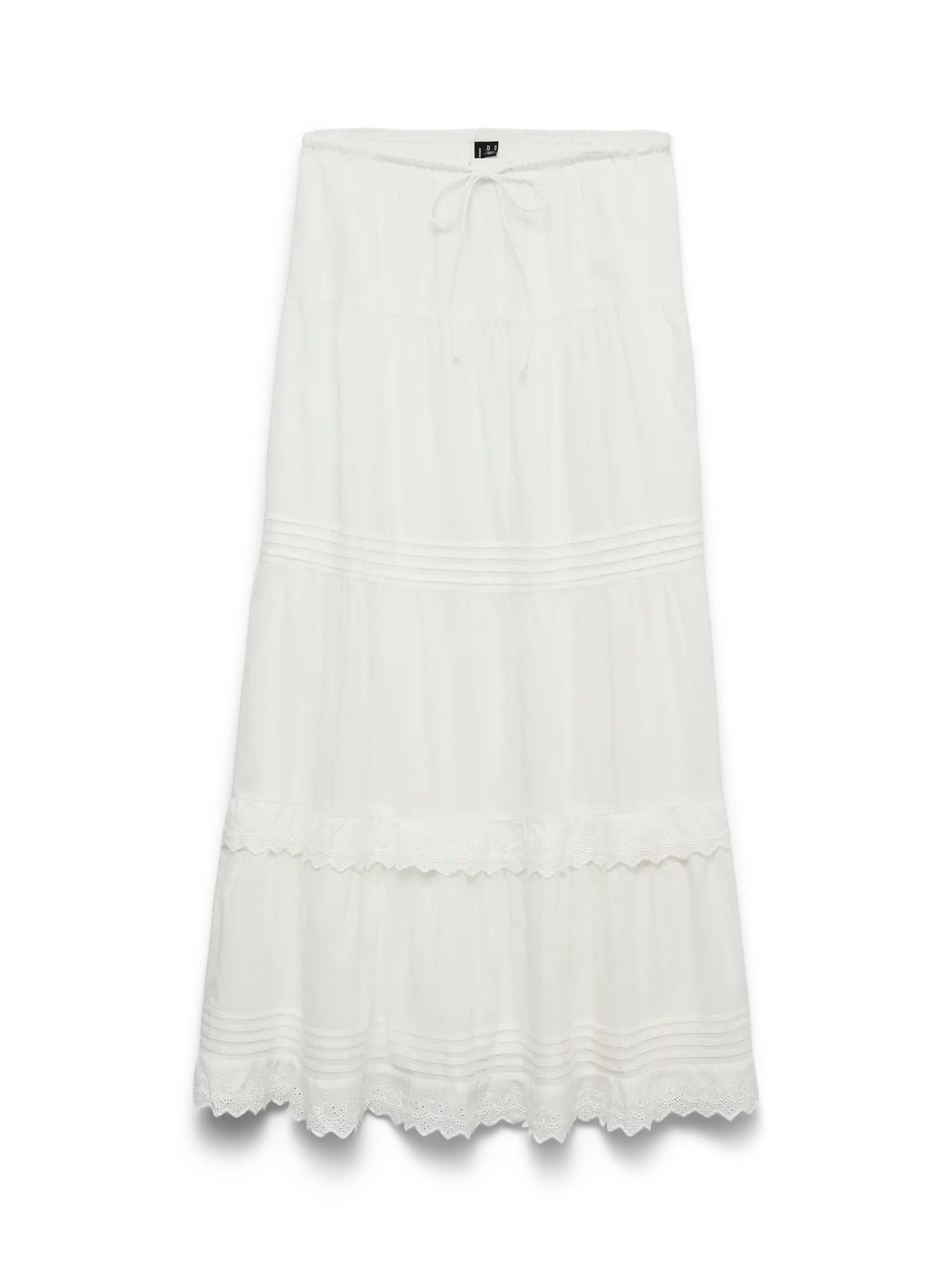 White Tiered Maxi Skirt