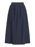 Navy Cotton Full Skirt