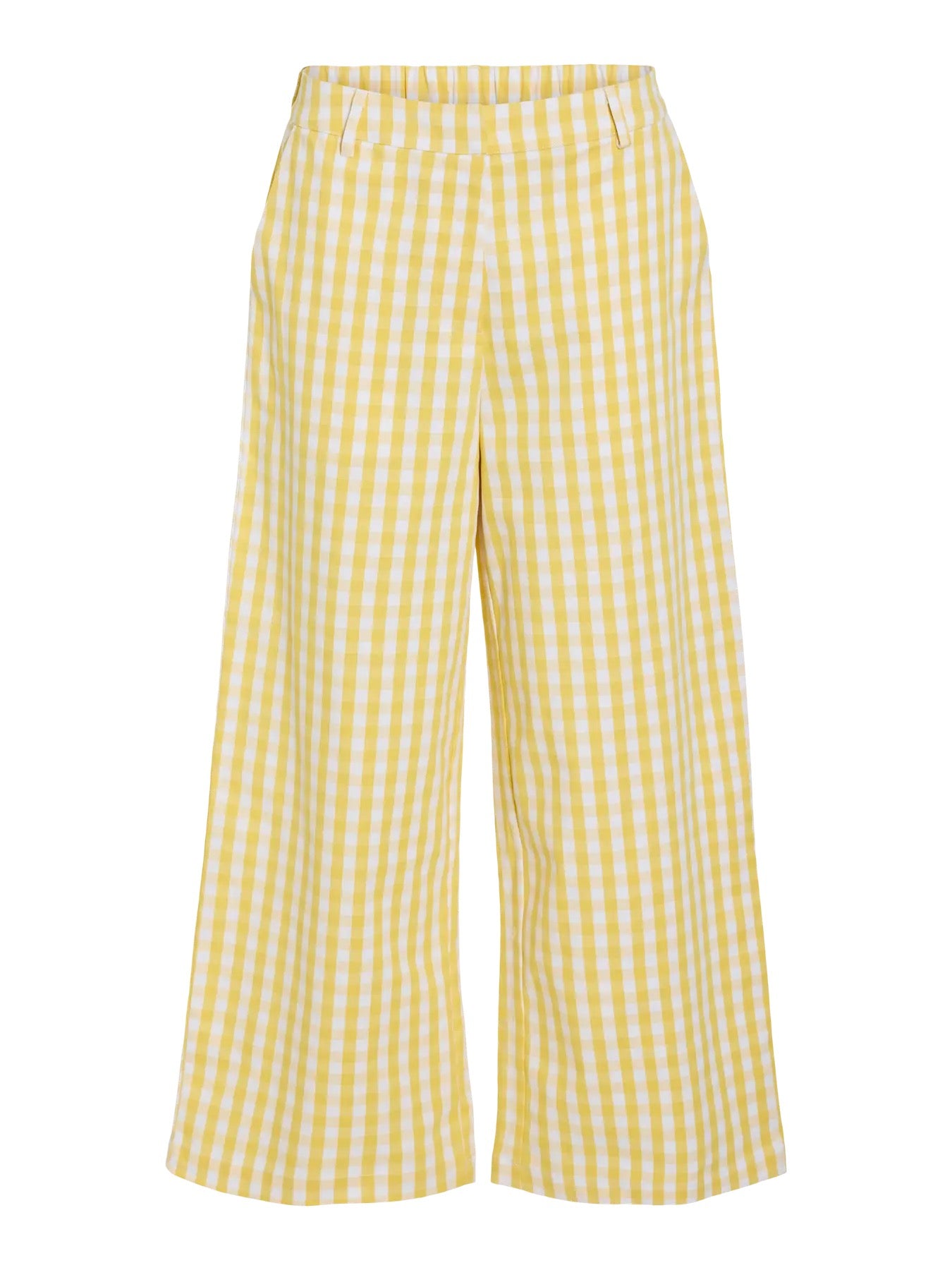 Yellow Gingham Cropped Trousers