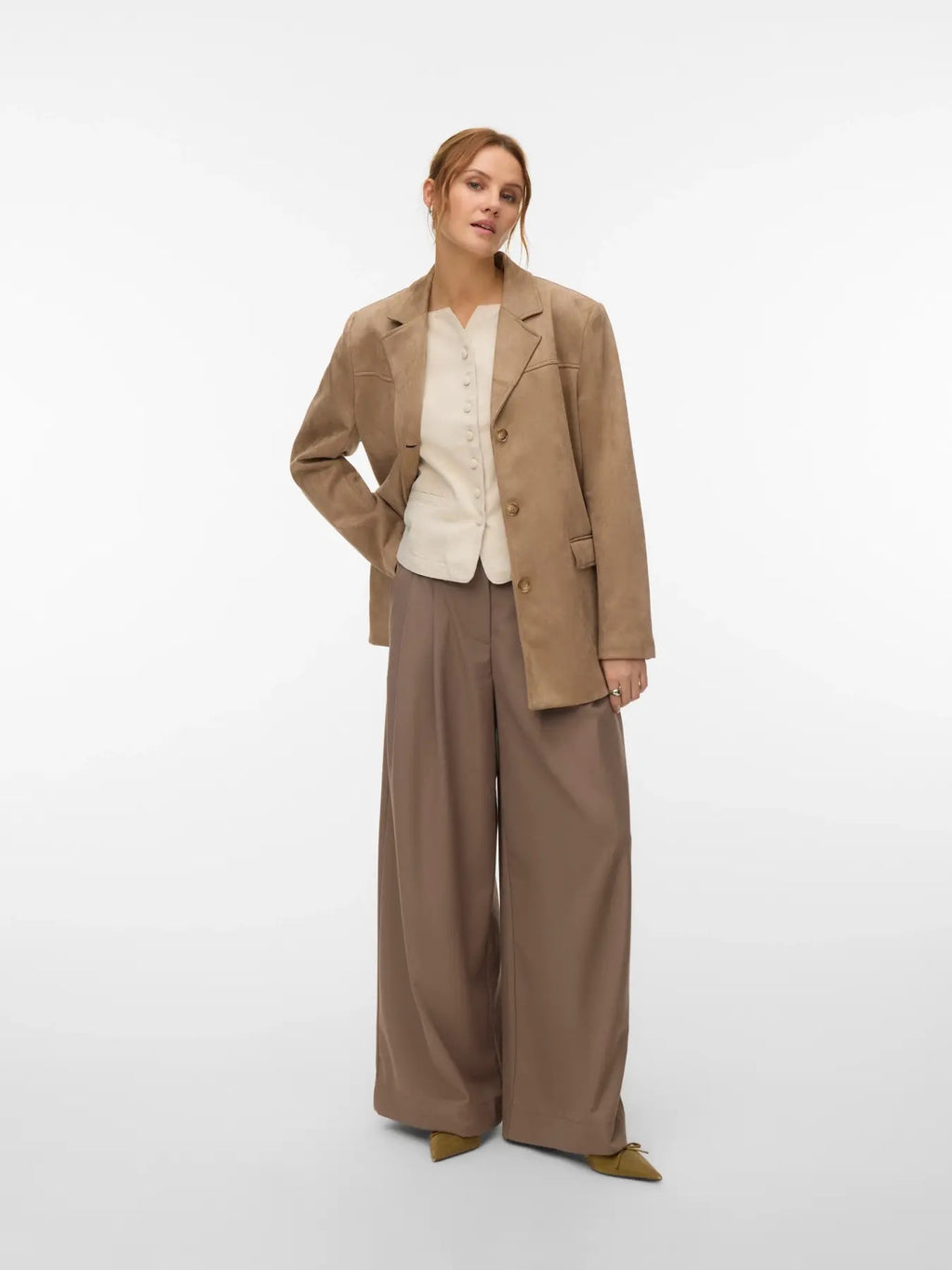 Faux Suede Blazer