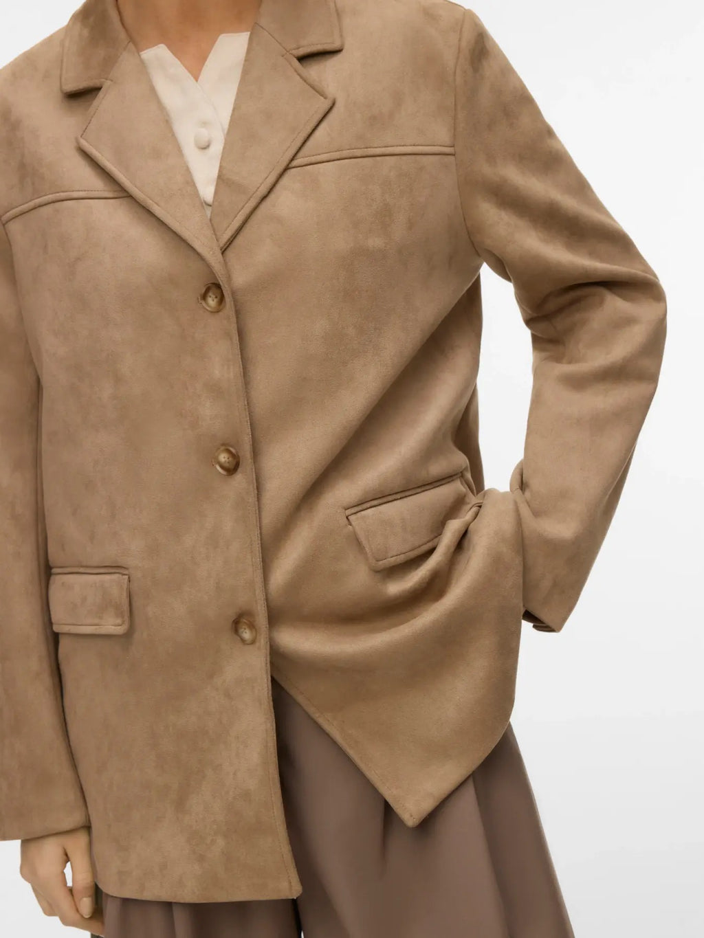 Faux Suede Blazer