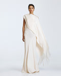 One Shoulder `Dress with Cape