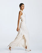 One Shoulder `Dress with Cape