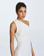 One Shoulder `Dress with Cape