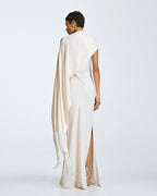One Shoulder `Dress with Cape