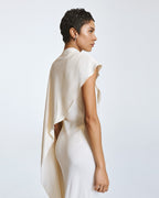 One Shoulder `Dress with Cape