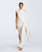 One Shoulder `Dress with Cape