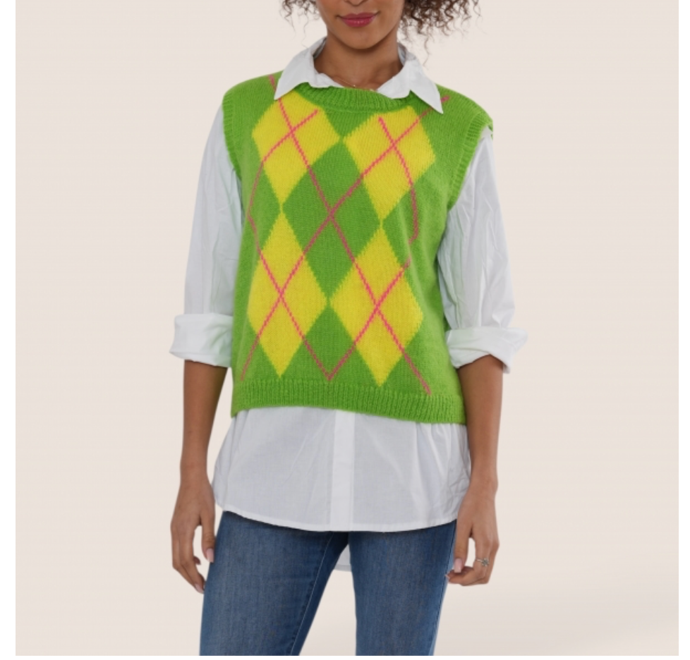 Argyle Mohair Tank Top