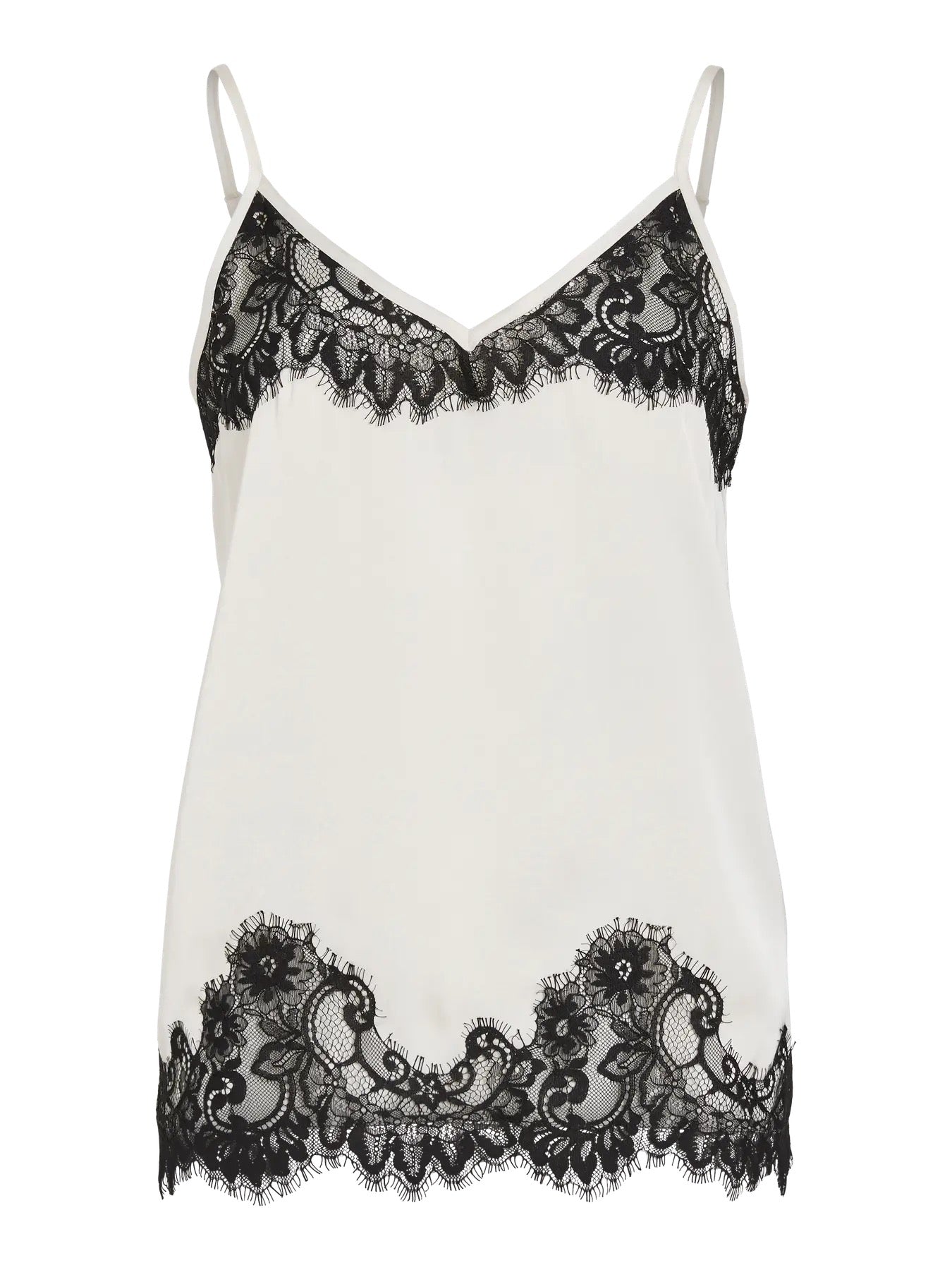Asymmetric Satin and Lace Cami