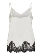 Asymmetric Satin and Lace Cami