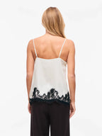 Asymmetric Satin and Lace Cami