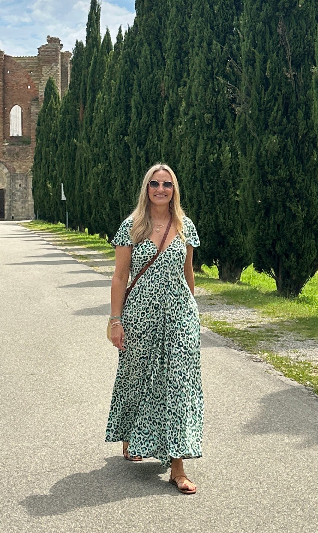 Iris Dress -Green Leopard