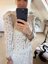 Load image into Gallery viewer, Crochet Cardigan - Off White
