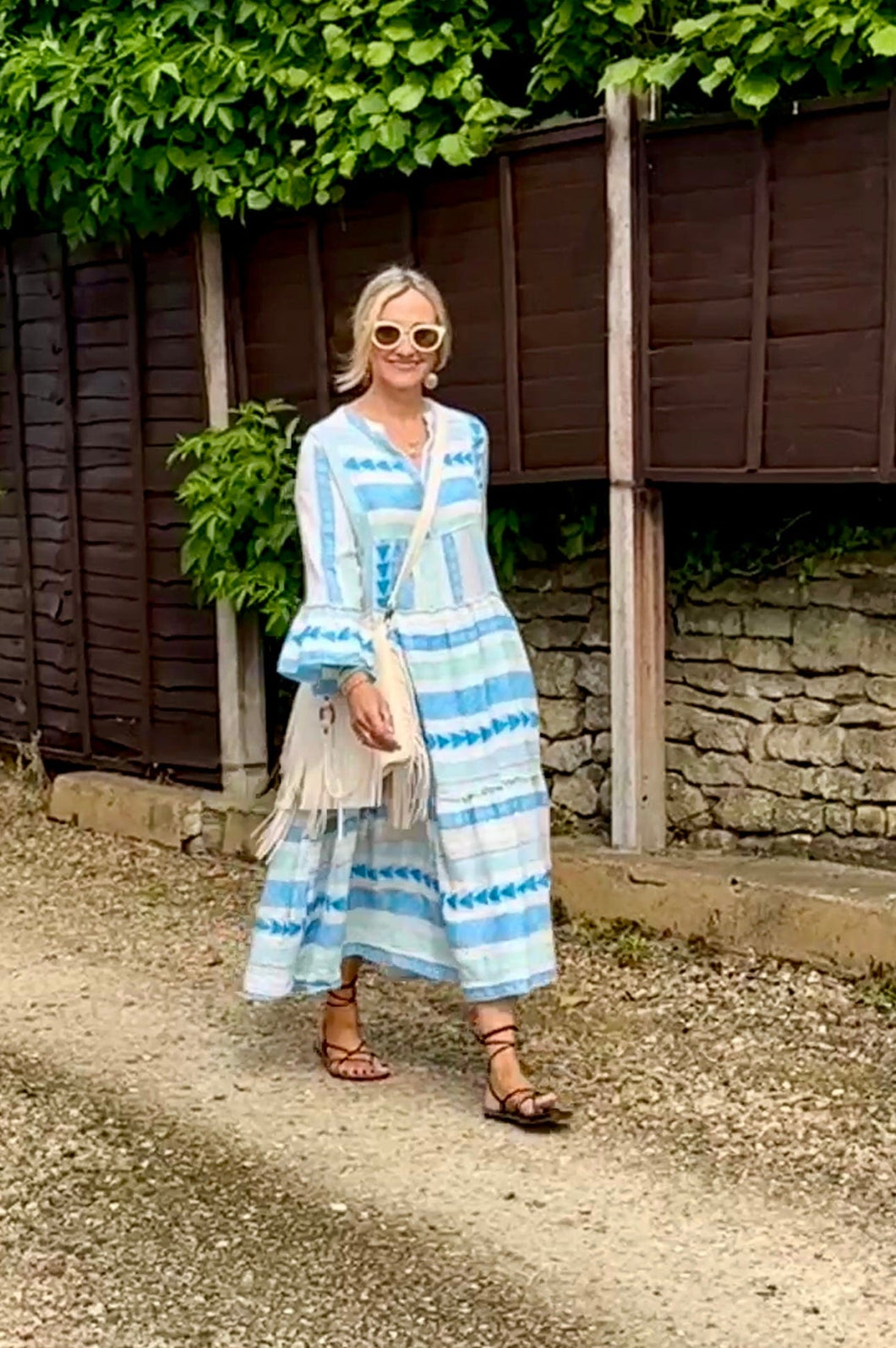 Aztec maxi dress - Blue/ Aqua