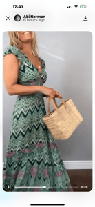 Green and Purple zig zag dress