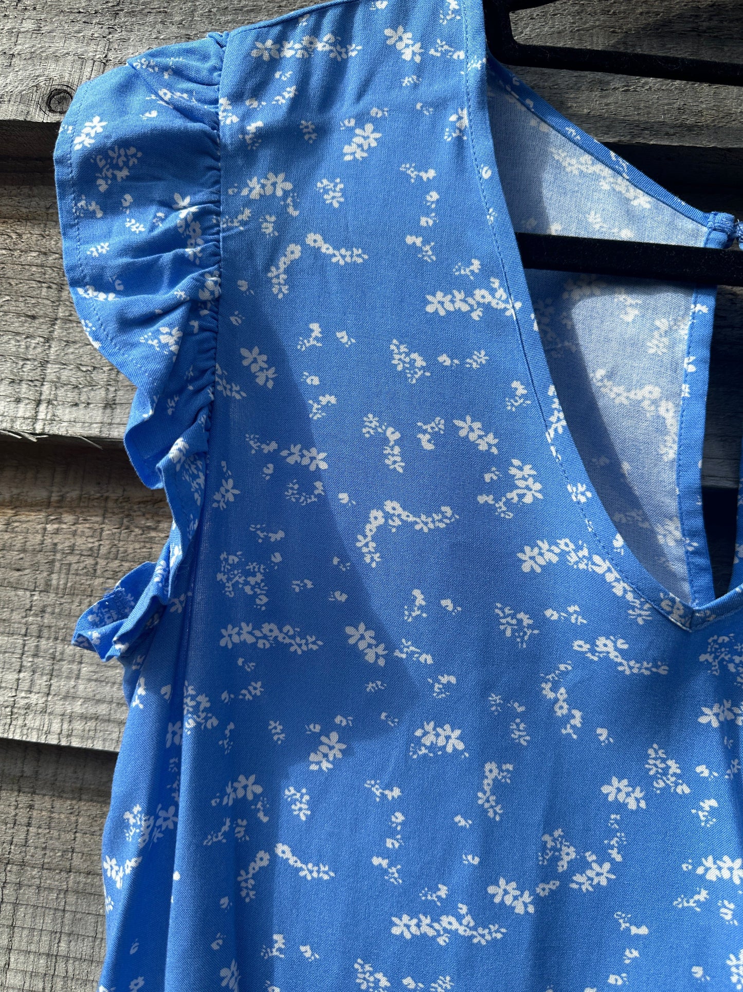 Ultramarine frill sleeve blouse