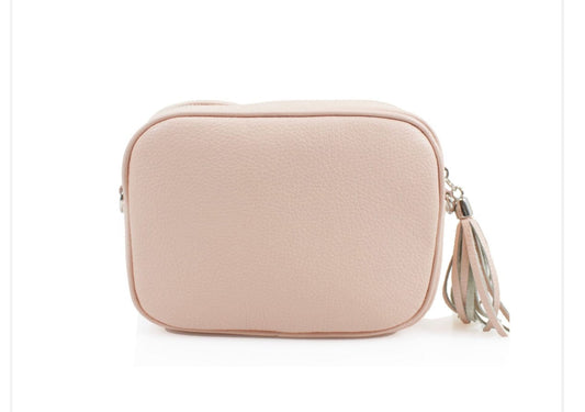 Leather Cross Body Bag - Pale Pink