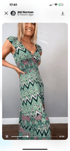 Load image into Gallery viewer, Green and Purple zig zag dress
