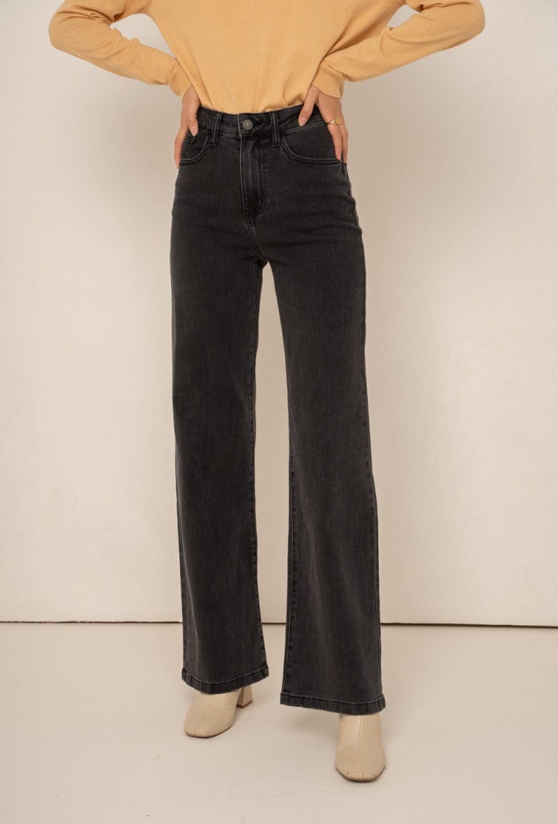 Wide Leg Dark Grey Jeans