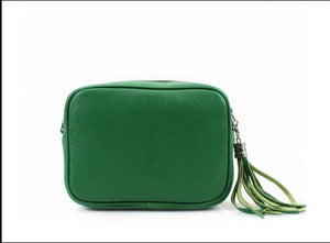 Leather Cross Body Bag - Green