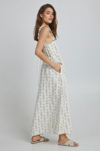 Load image into Gallery viewer, Cream and black woven sundress
