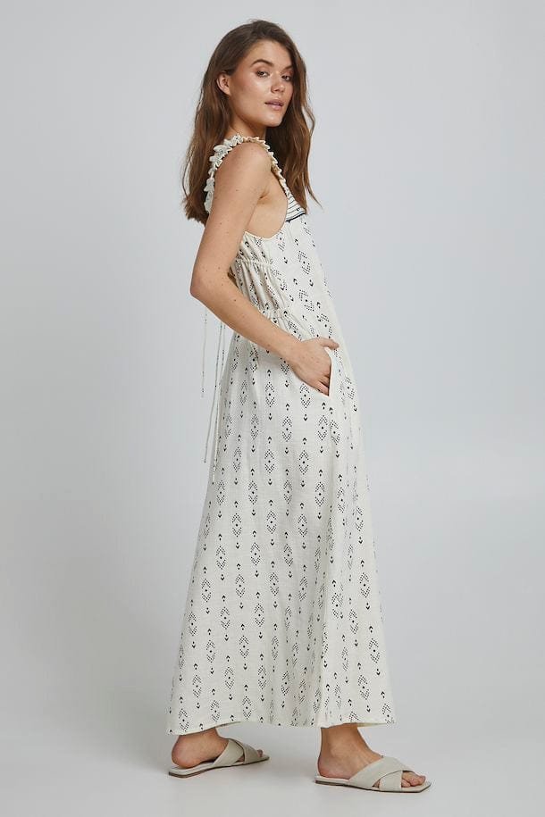 Cream and black woven sundress