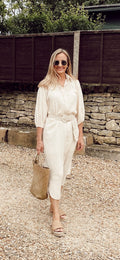 Cheesecloth shirt dress - cream