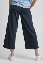 Load image into Gallery viewer, Navy Cropped Jersey Trousers
