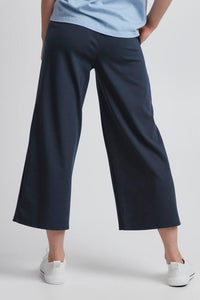 Navy Cropped Jersey Trousers