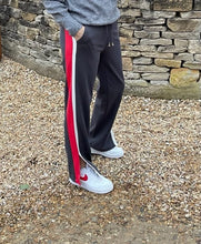 Load image into Gallery viewer, Wide Leg Joggers with Side Stripe - Grey with Red Stripe
