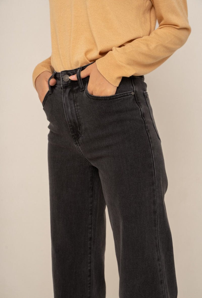 Wide Leg Dark Grey Jeans
